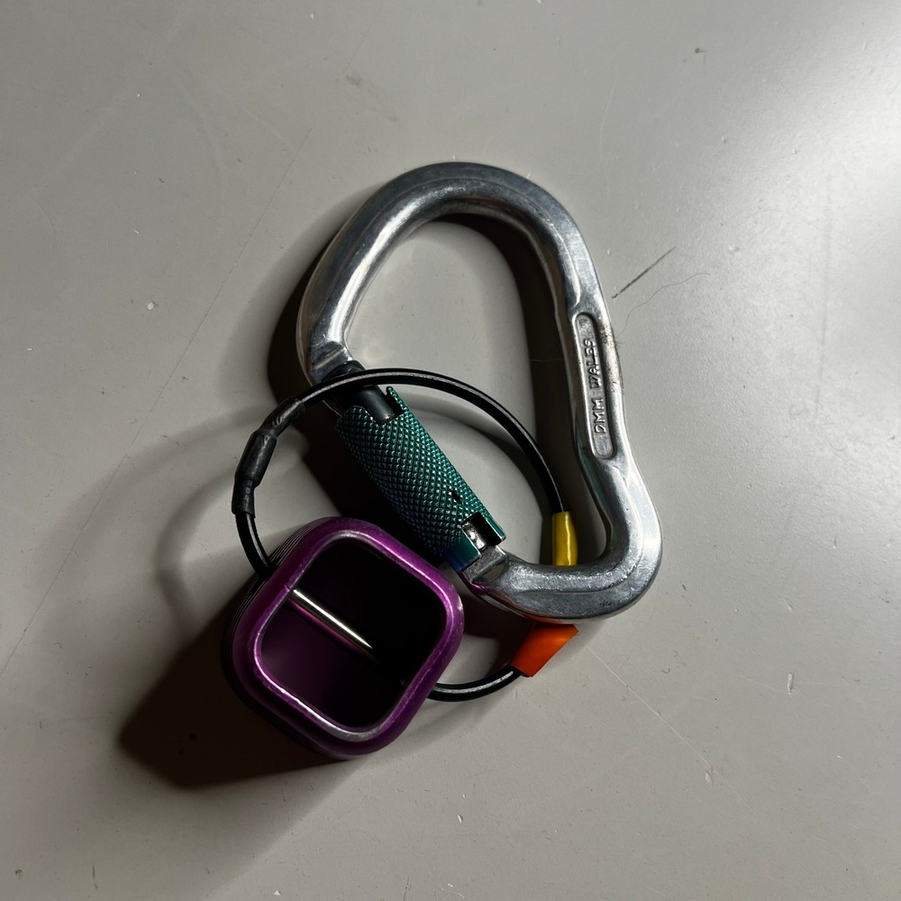DMM Wales Locking Carabiner and Purple Belay Device Climbing Gear Set